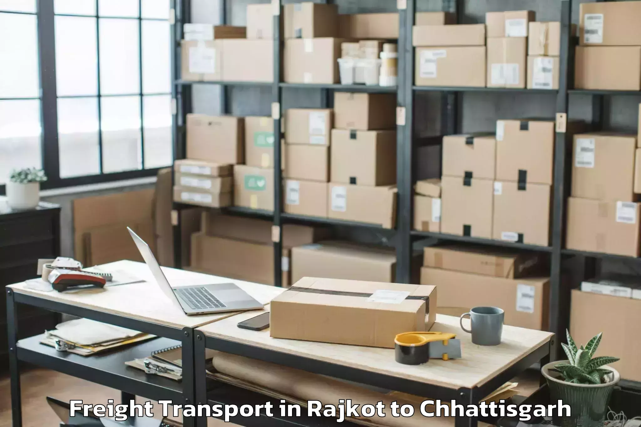 Hassle-Free Rajkot to Dhamtari Freight Transport